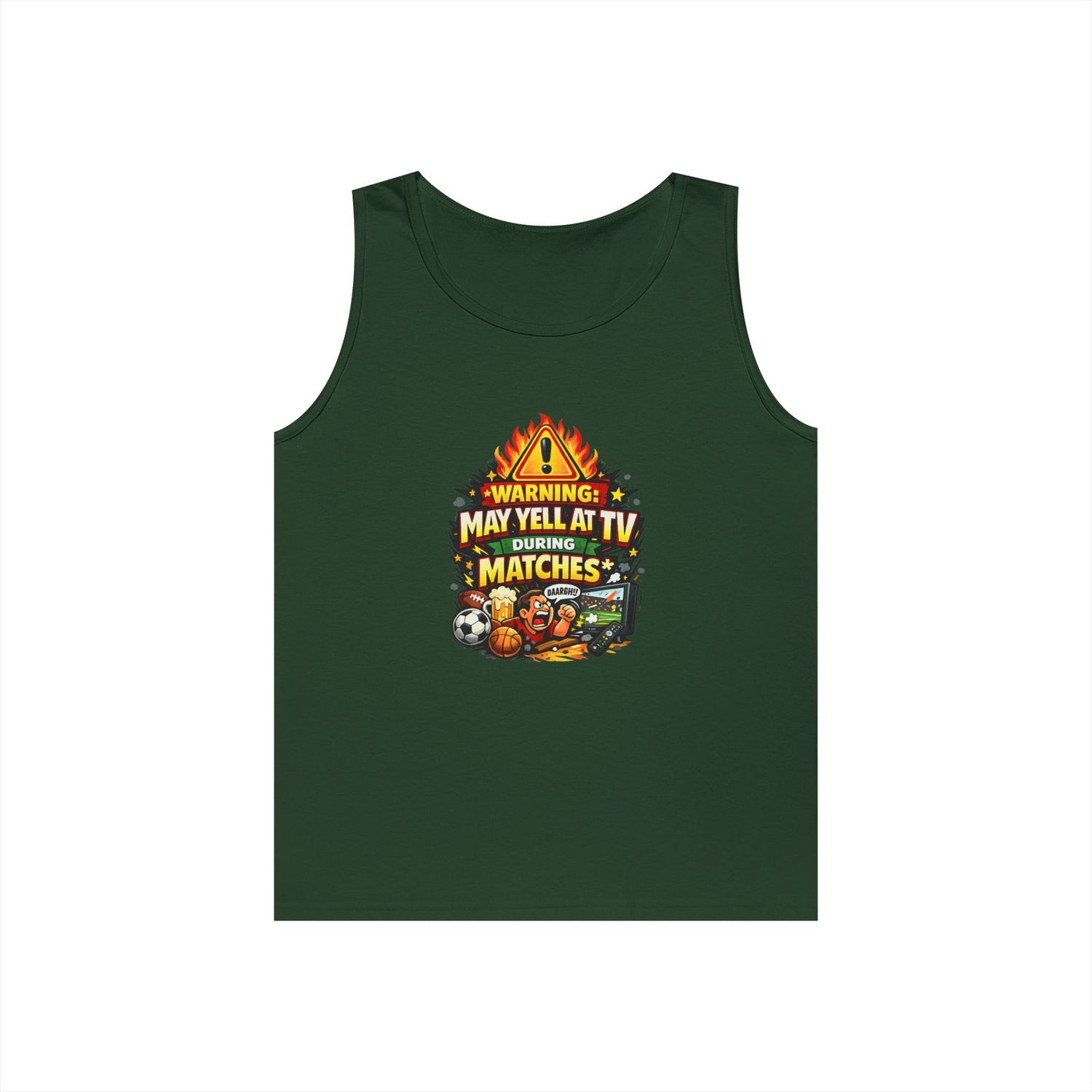 Warning May Yell At TV During Matches Funny Tank Top