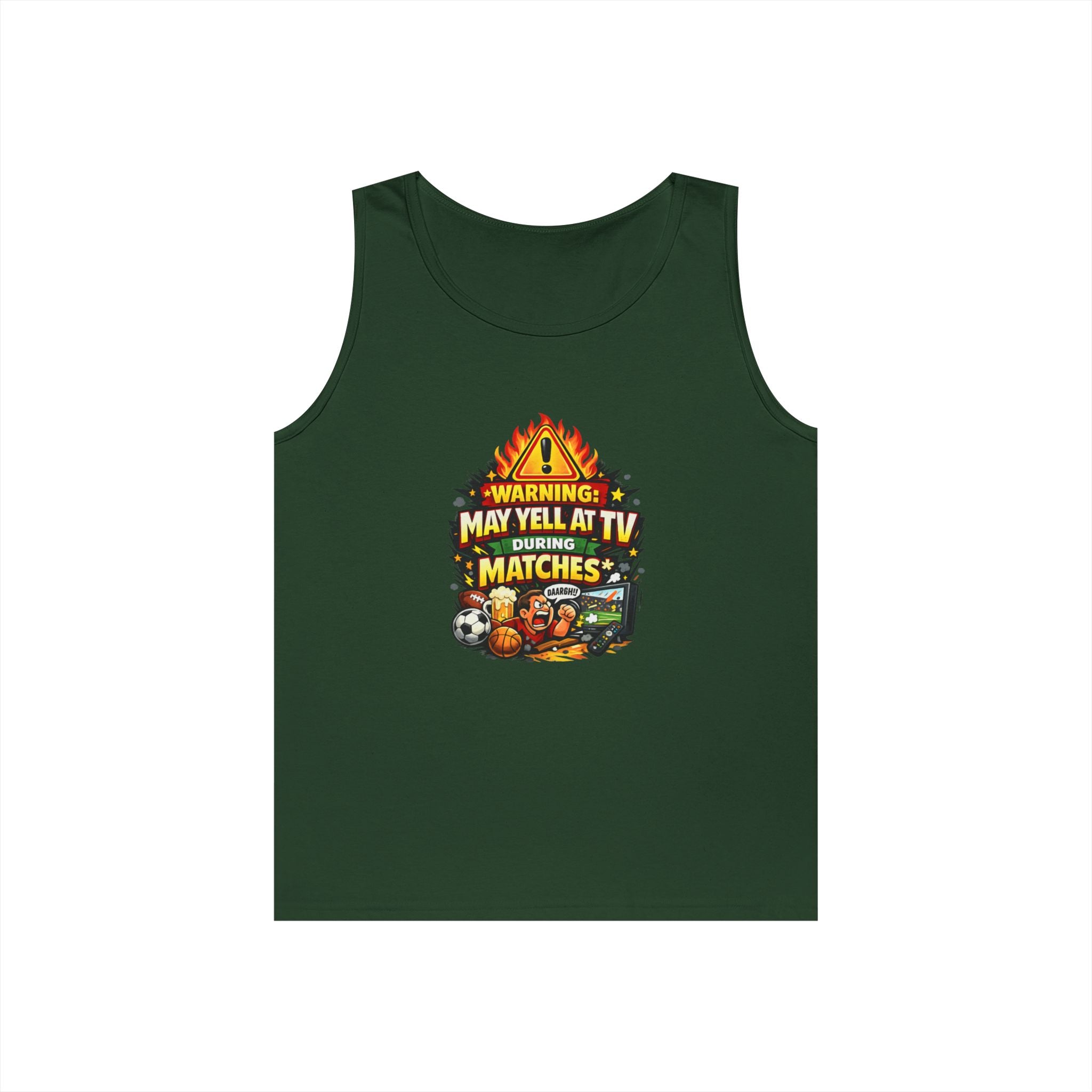 Warning May Yell At TV During Matches Funny Tank Top