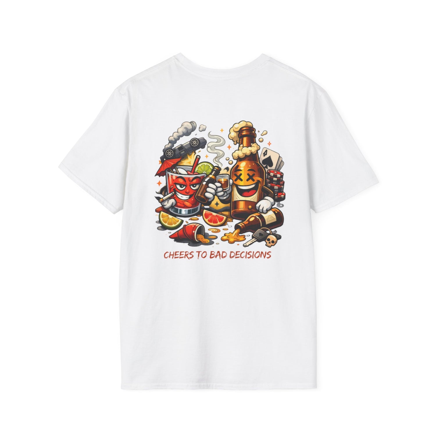 Cheers to Bad Decisions T-Shirt — Funny Party Graphic Tee