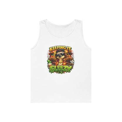 Tank Top — "Keeping It Sleezzy" Tropical Sloth Graphic Tank