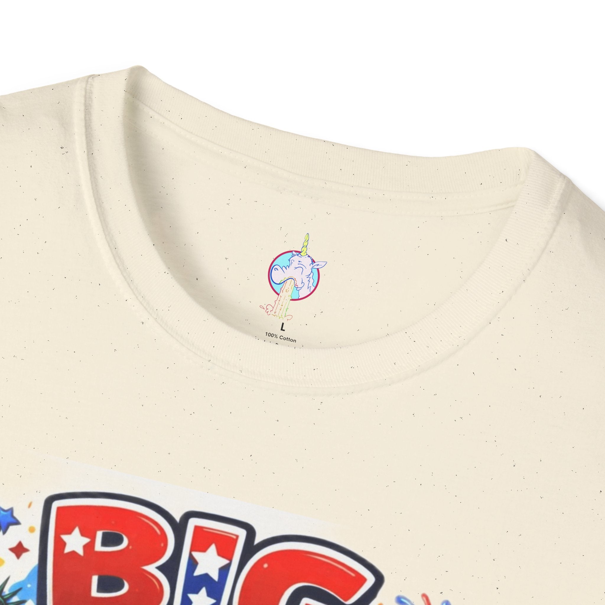 Fourth of July T-Shirt - "Big American Hello" Patriotic BBQ Eagle, Hot Dog &amp; Beer Tee