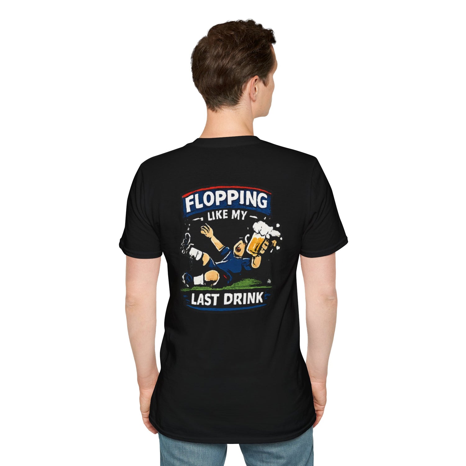 Flopping Like My Last Drink T-Shirt – Funny Bar &amp; Beer Drinking Tee