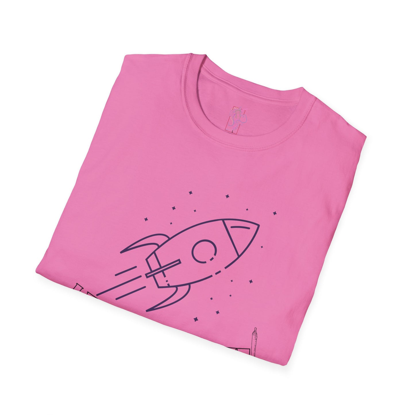 Unisex Softstyle T-Shirt with Rocket Design - Perfect for Space Lovers, Parties, Birthdays, Everyday Wear, or Gifts
