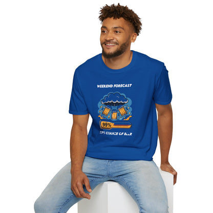 Weekend Forecast Tee — "99% Chance of Beer" Graphic T-Shirt