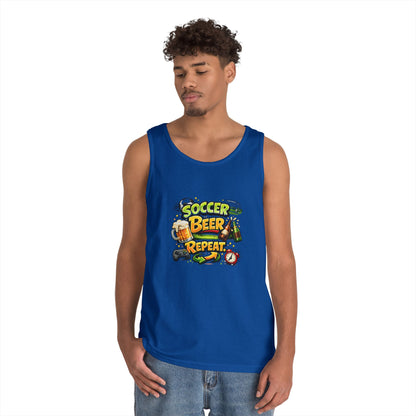 Soccer Beer Repeat Funny Tank Top