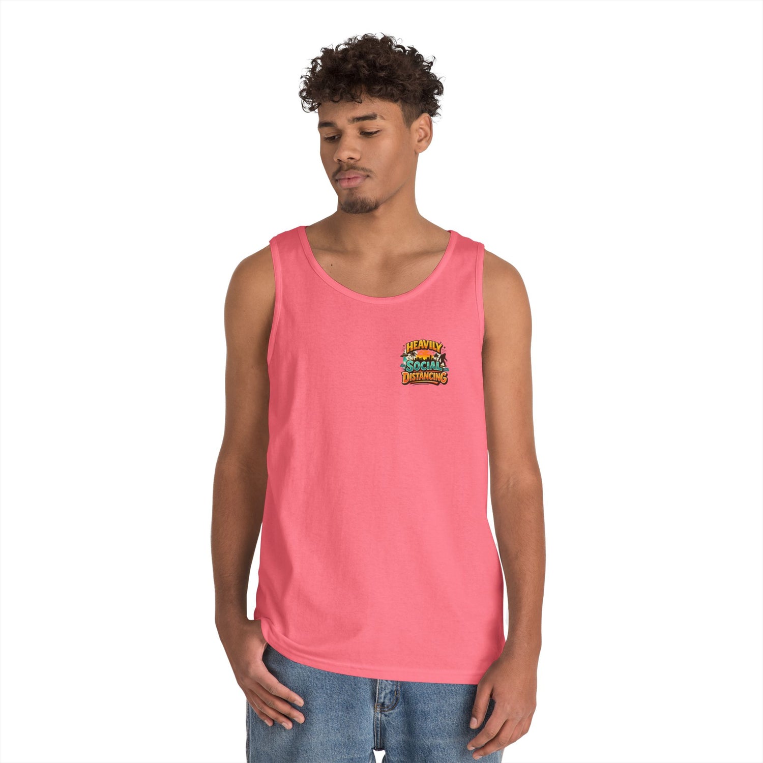 Heavily Socially Distancing Funny Tank Top
