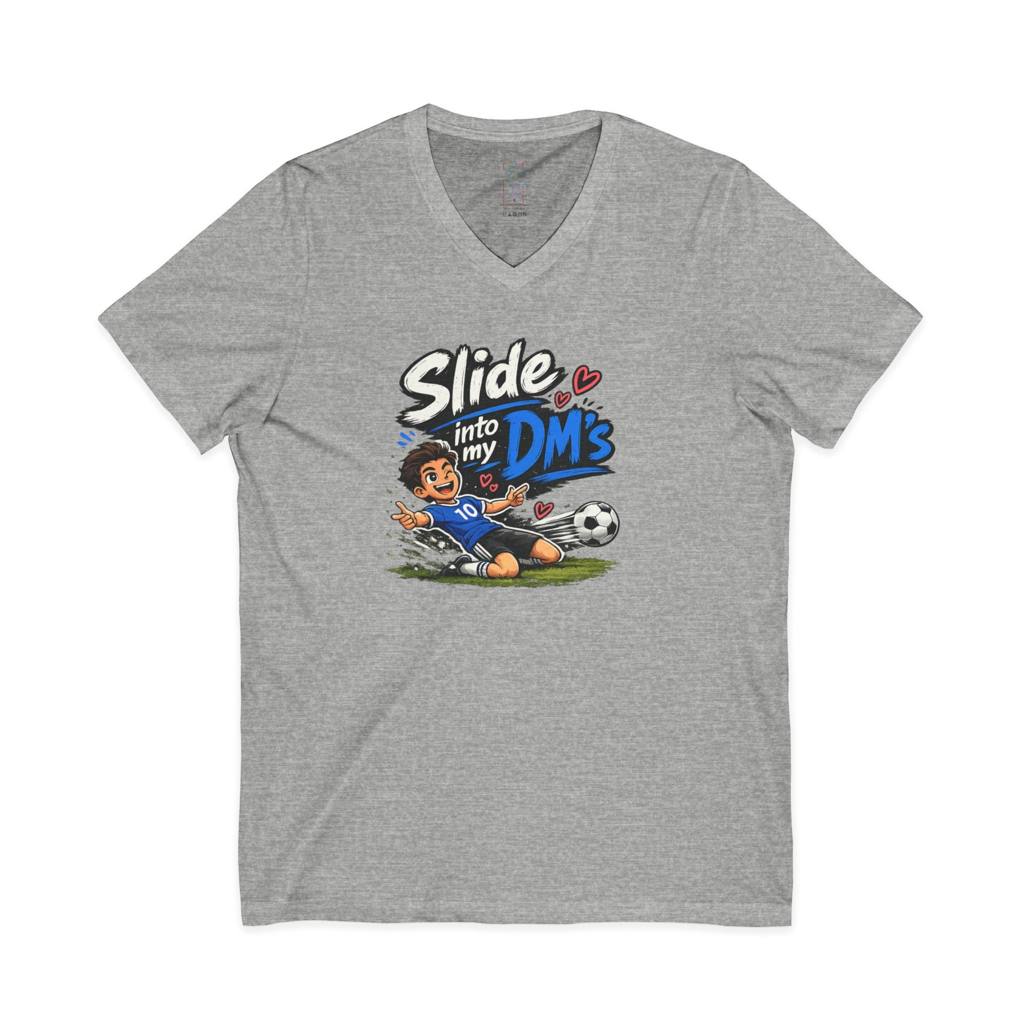 Slide Into My DMs Soccer V-Neck Tee