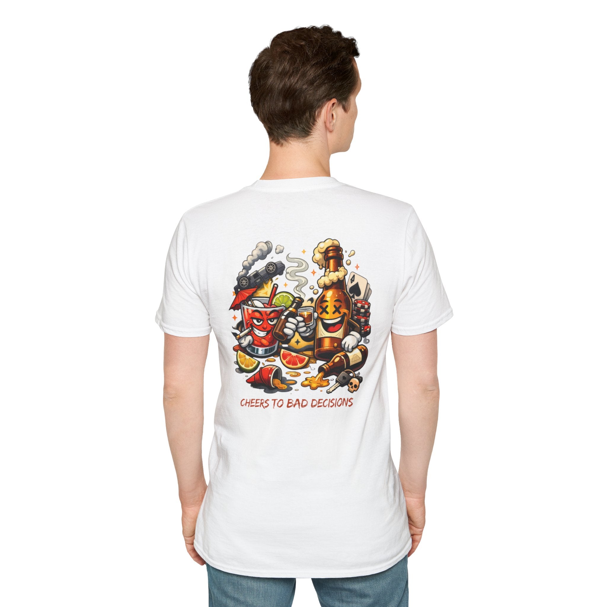 Cheers to Bad Decisions T-Shirt — Funny Party Graphic Tee