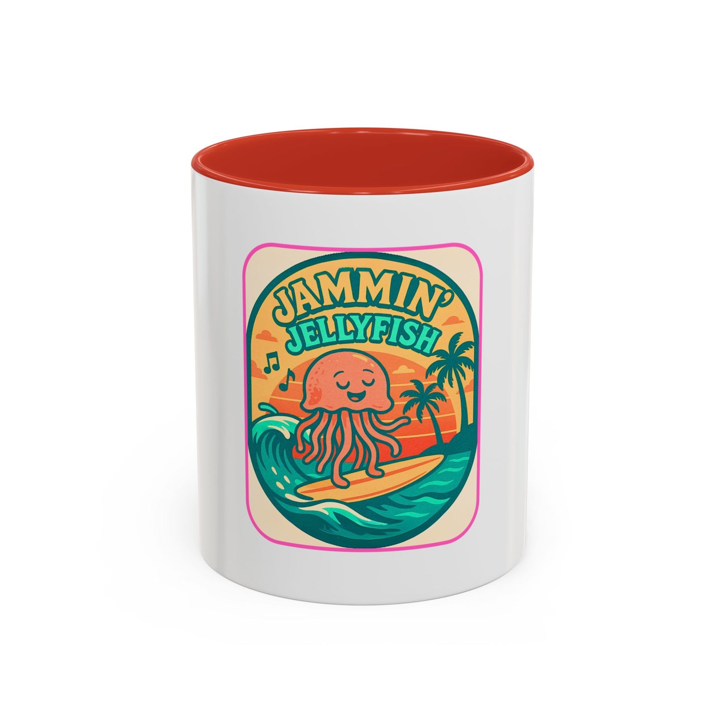 Jammin' Jellyfish Coffee Mug - Fun Surfing Ocean Mug, Tropical Drinkware, Beach Vibes Gift, Casual Teacup, Quirky Kitchen Decor