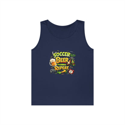 Soccer Beer Repeat Funny Tank Top