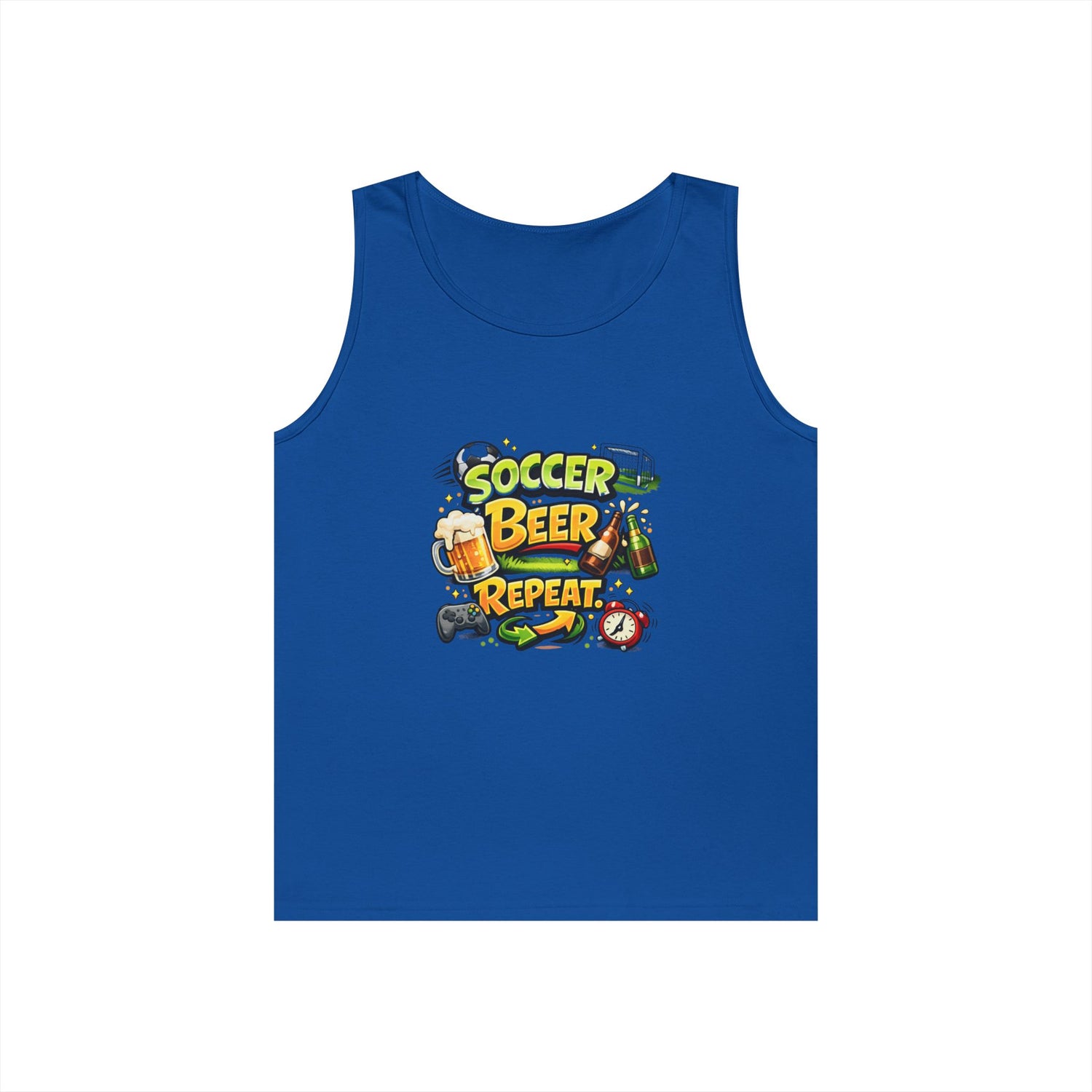 Soccer Beer Repeat Funny Tank Top