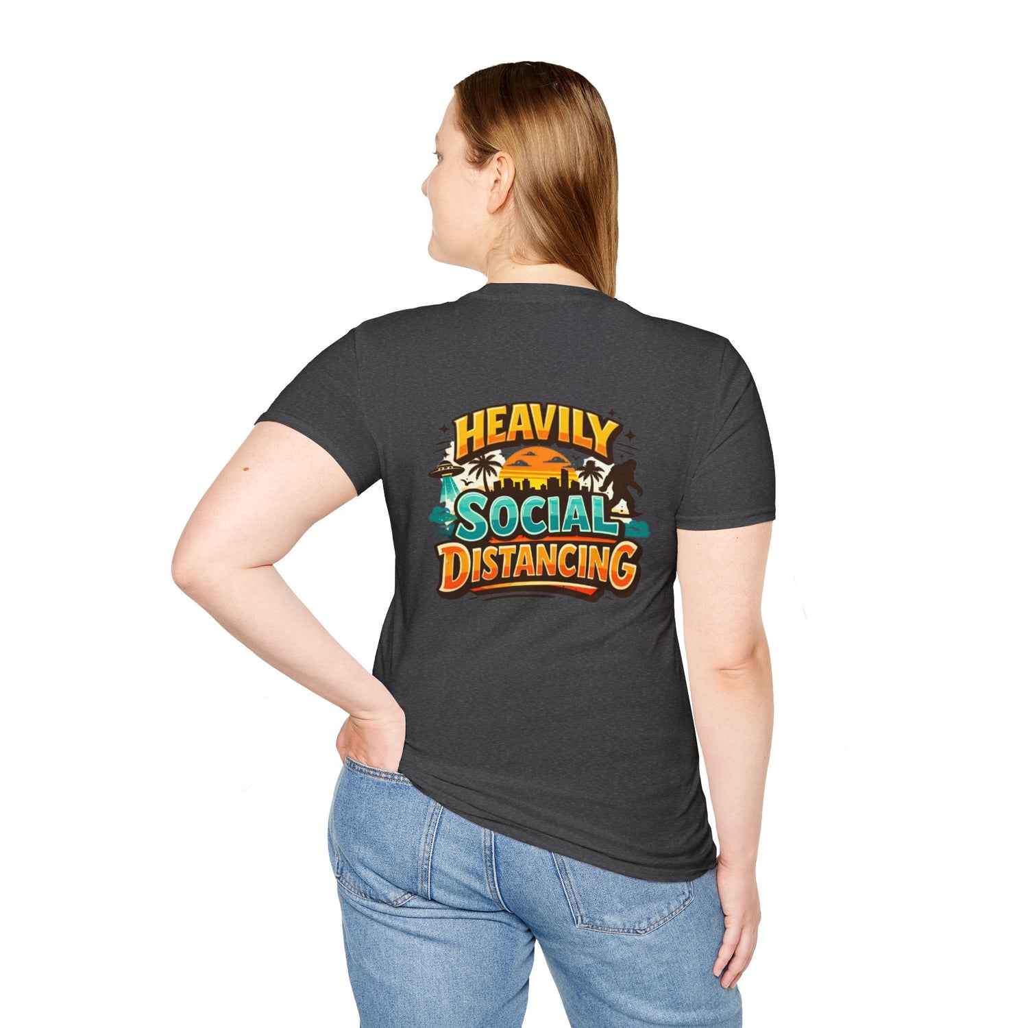 Heavily Socially Distancing Funny T-Shirt