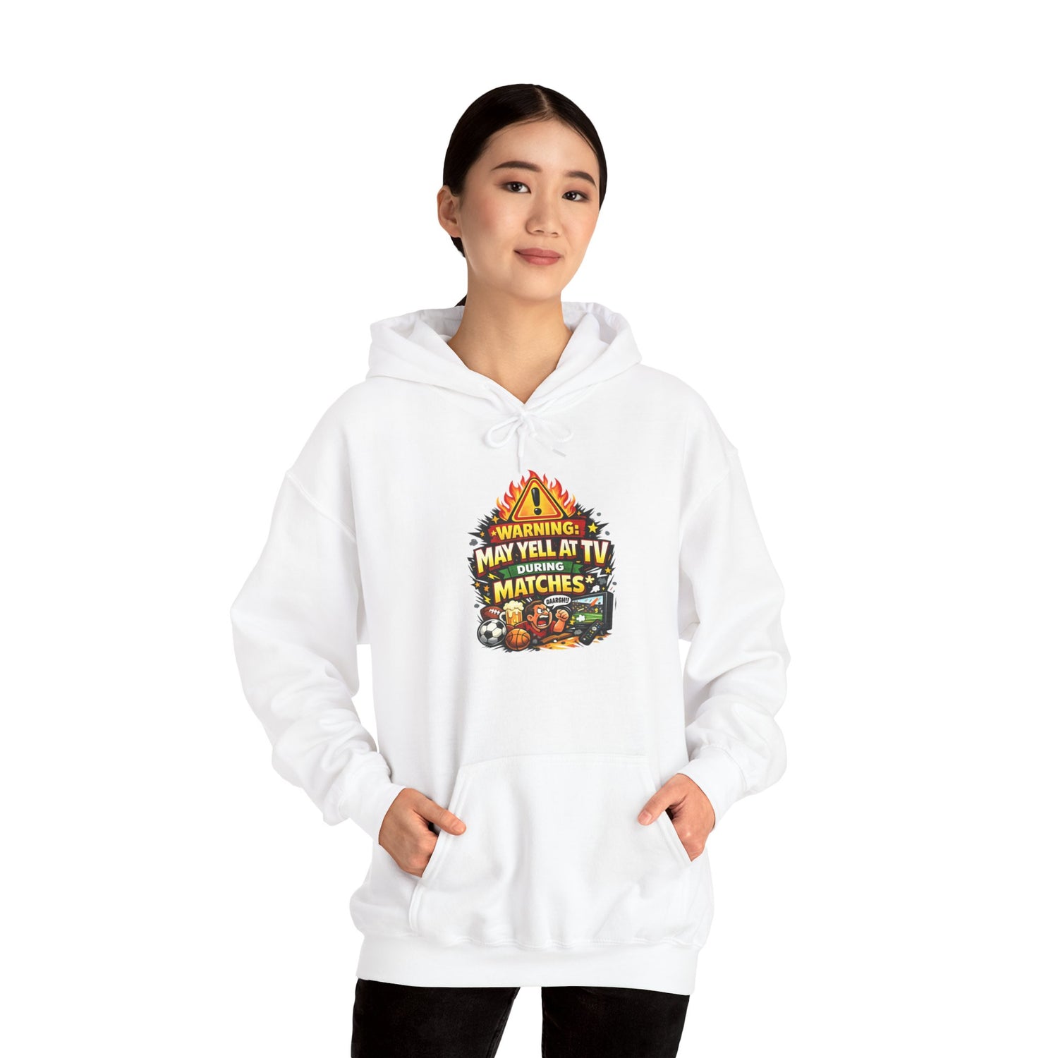 Warning May Yell At TV During Matches Funny Hoodie