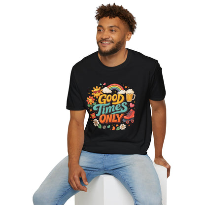 Good Times Only T-Shirt — Retro Roller &amp; Sunshine Graphic Tee