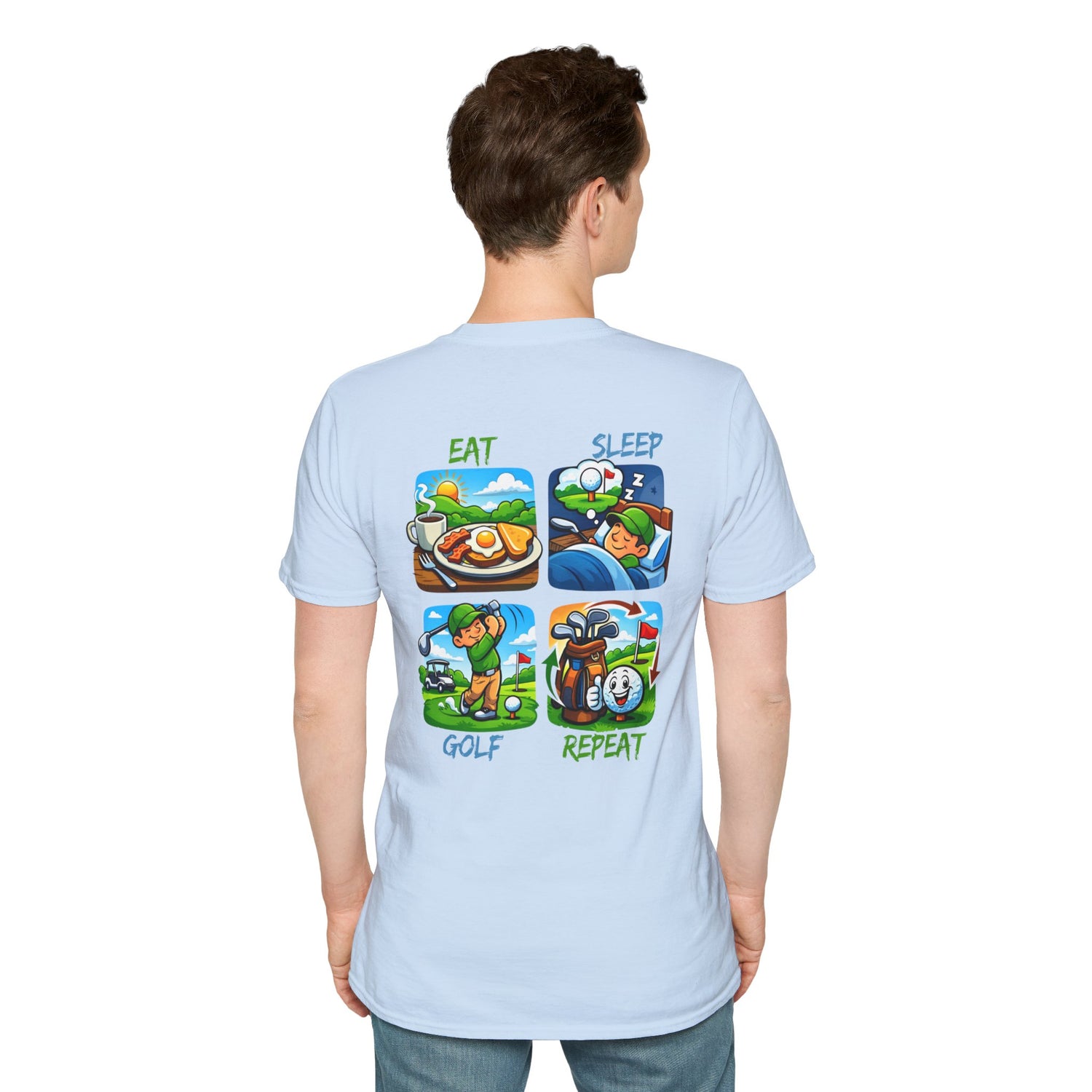 Golf Eat Sleep Repeat T-Shirt — Funny Golfer Graphic Tee
