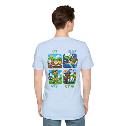 Golf Eat Sleep Repeat T-Shirt — Funny Golfer Graphic Tee
