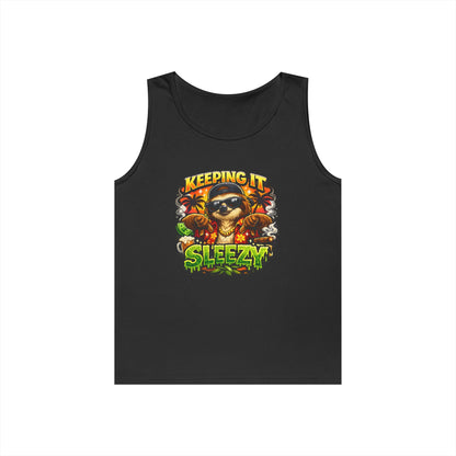 Tank Top — "Keeping It Sleezzy" Tropical Sloth Graphic Tank