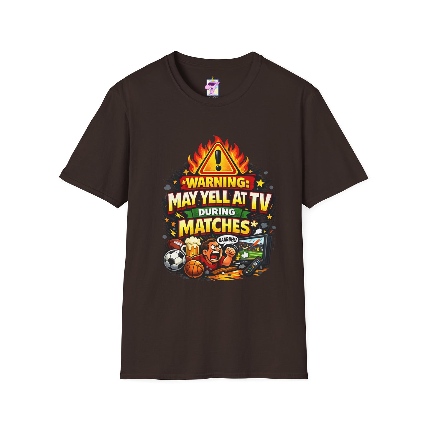 Warning May Yell at TV During Matches Funny Soccer Shirt – Graphic Tee | Soccer Fan Gift