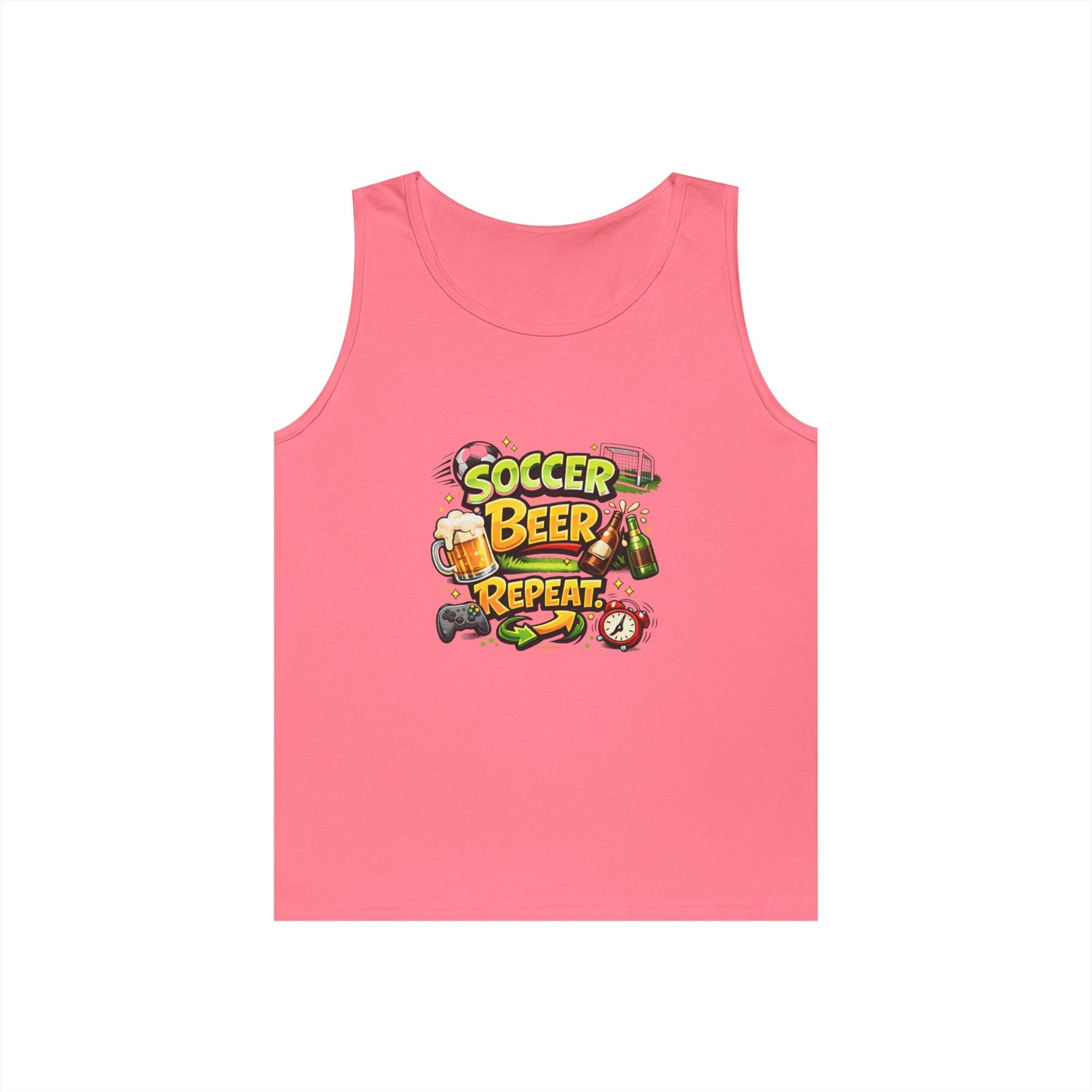 Soccer Beer Repeat Funny Tank Top