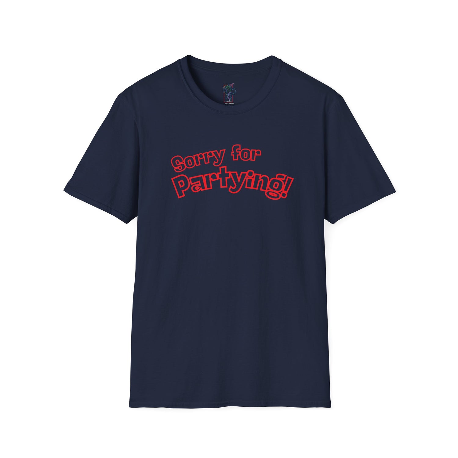 Sorry for Partying! Graphic T-Shirt — Funny Retro Pink Text Tee