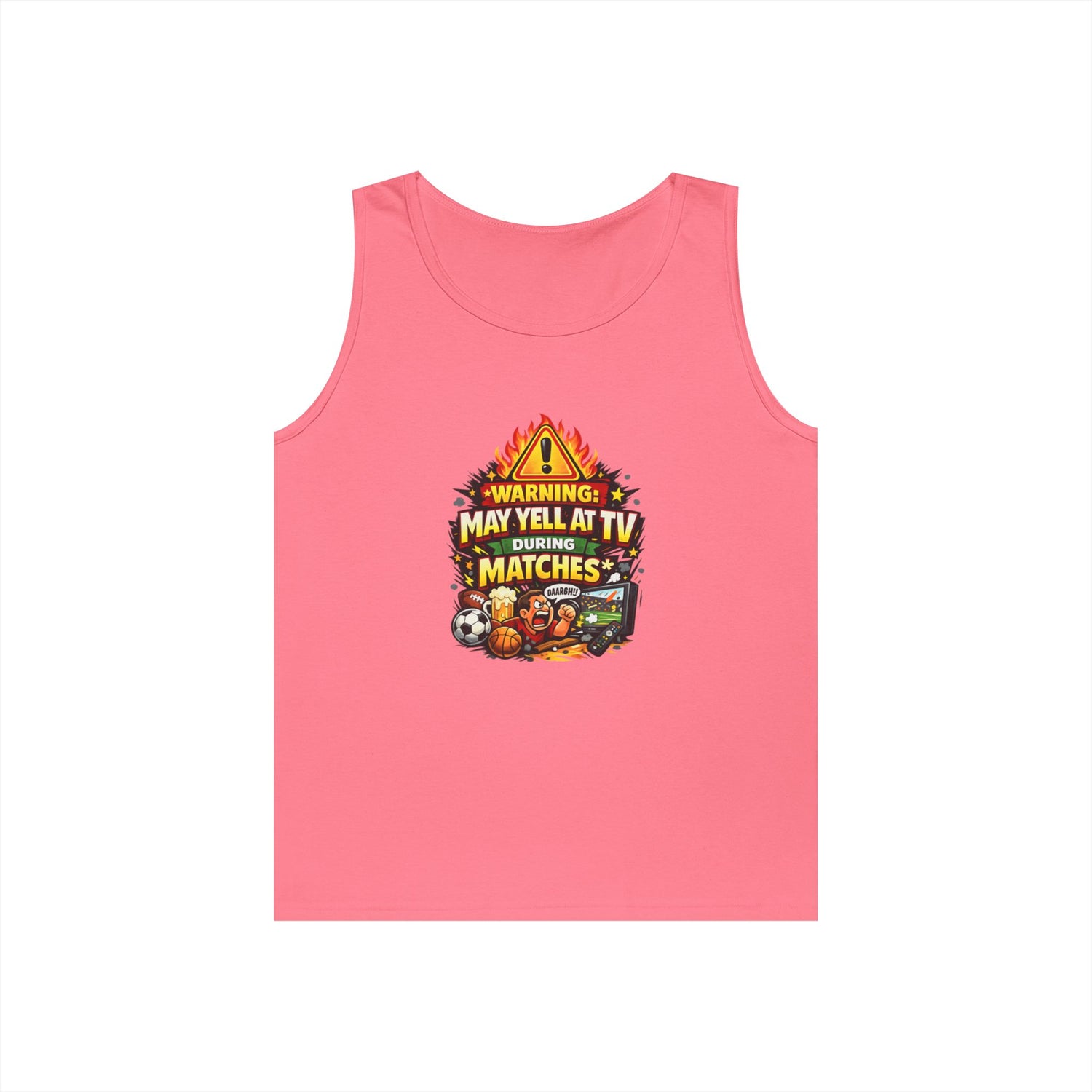 Warning May Yell At TV During Matches Funny Tank Top