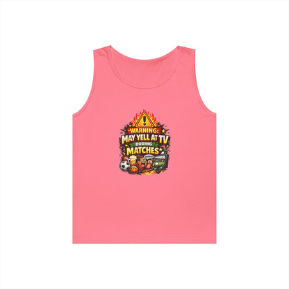 Warning May Yell At TV During Matches Funny Tank Top