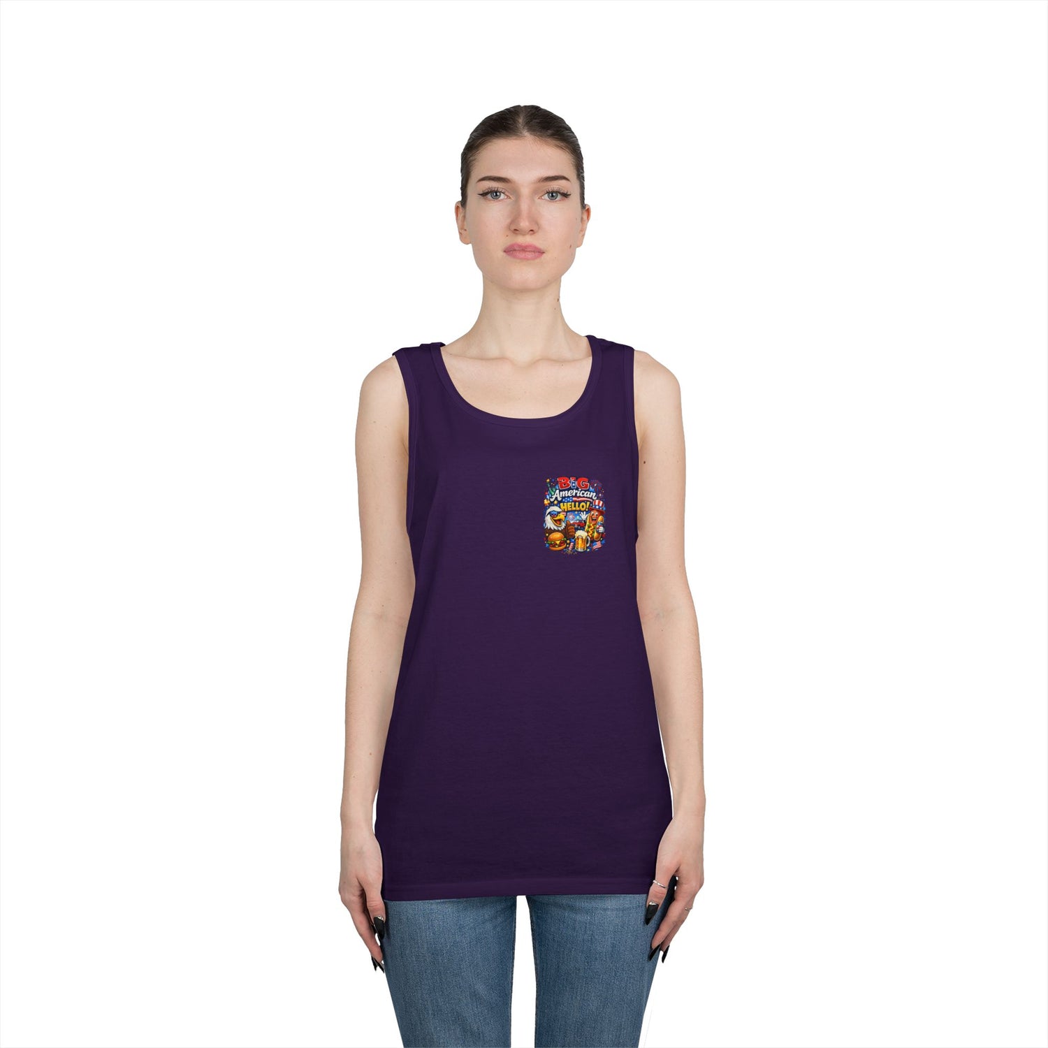 Big American Hello Funny Tank Top Patriotic