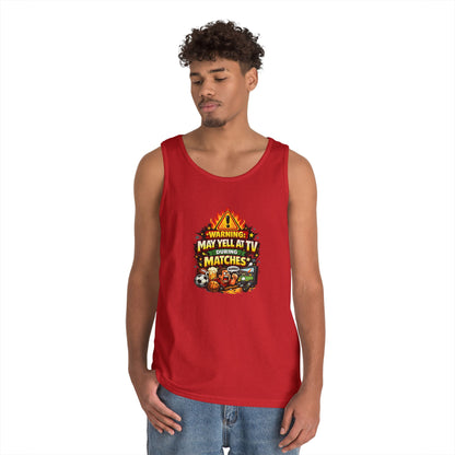Warning May Yell At TV During Matches Funny Tank Top