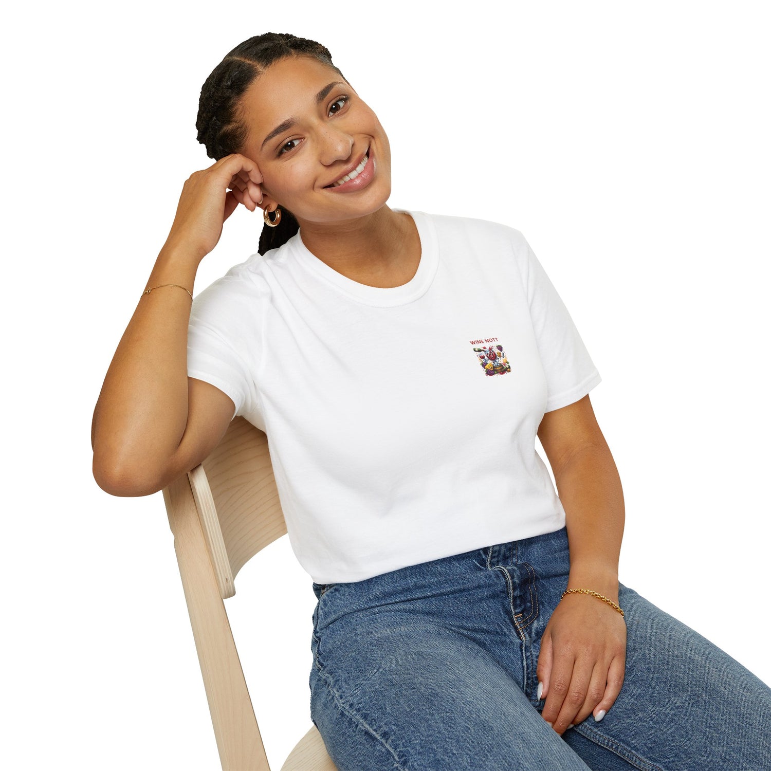 Wine Not? Graphic T-Shirt — Funny Wine Glass &amp; Grapes Tee