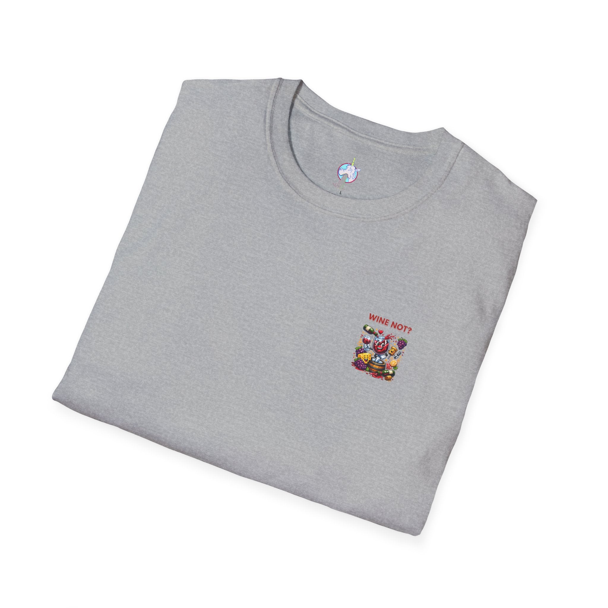 Wine Not? Graphic T-Shirt — Funny Wine Glass &amp; Grapes Tee