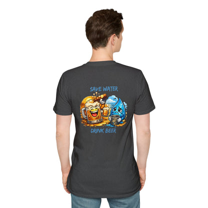 Save Water Drink Beer T-Shirt — Funny Beer &amp; Water Cartoon Tee