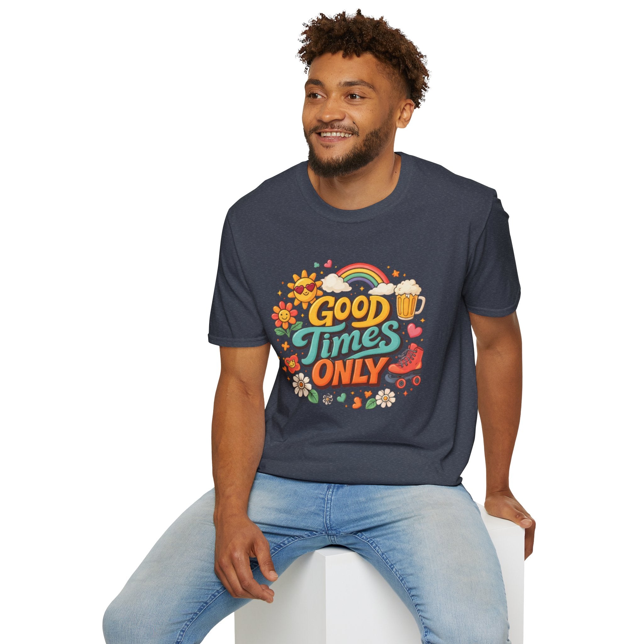 Good Times Only T-Shirt — Retro Roller &amp; Sunshine Graphic Tee