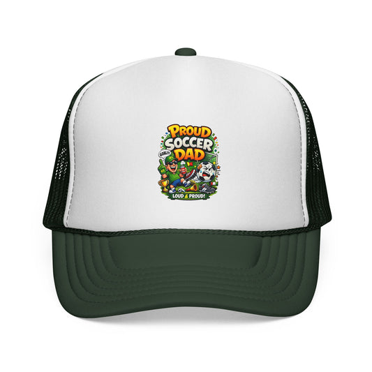 Proud Soccer Dad Trucker Cap — Sporty Mesh Baseball Hat for Game Day