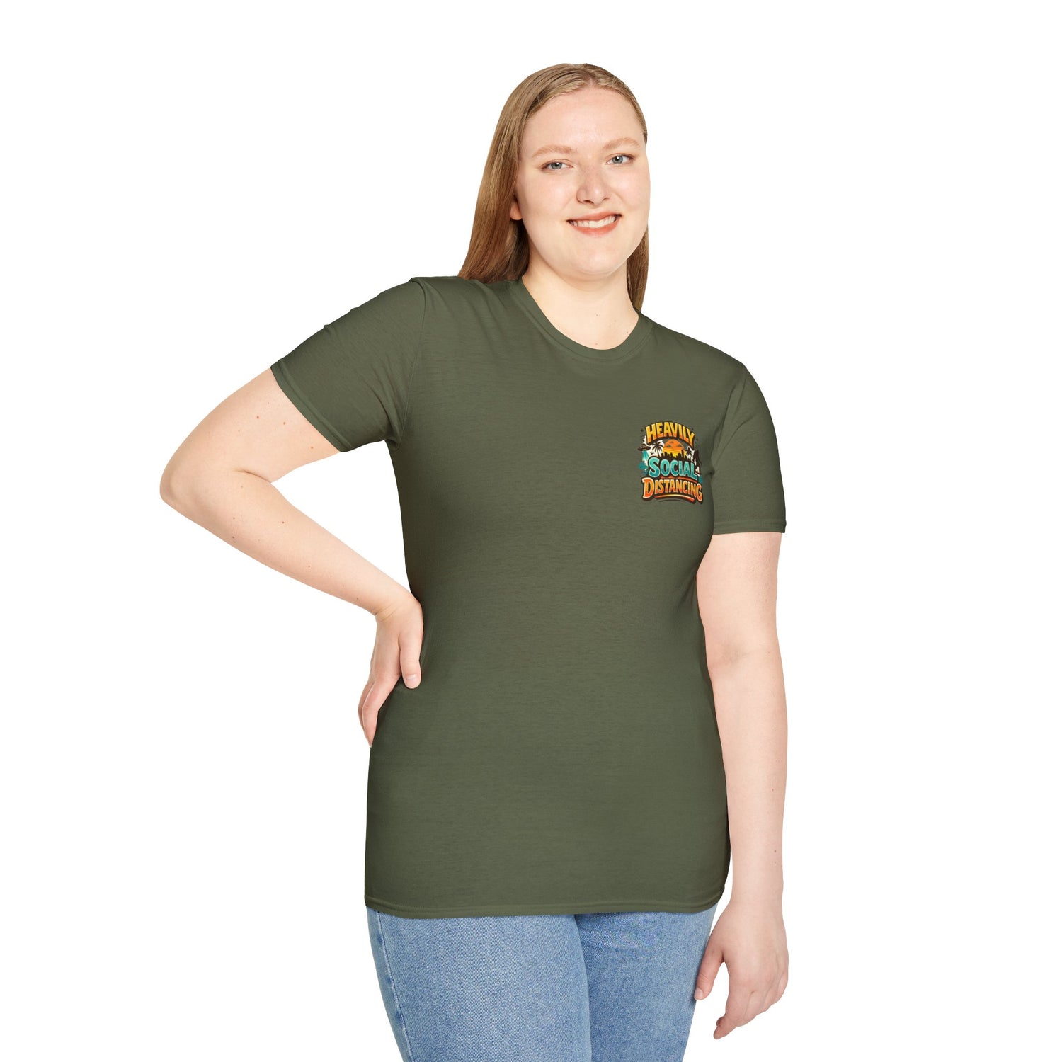 Heavily Socially Distancing Funny T-Shirt