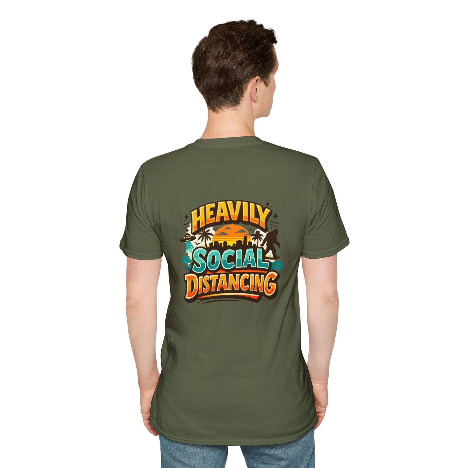 Heavily Socially Distancing Funny T-Shirt