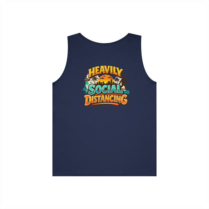 Heavily Socially Distancing Funny Tank Top