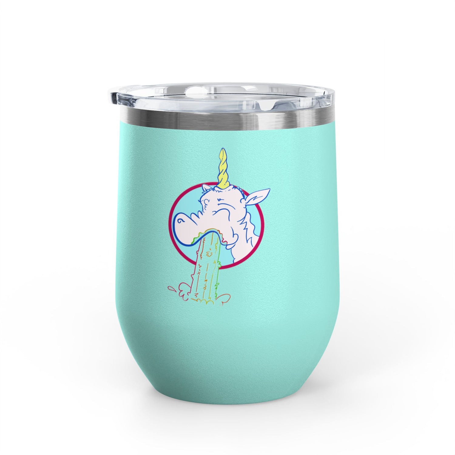 Struggle Bus 12oz Wine Tumbler — Funny Travel Bus Design, Gift for Frazzled Friends