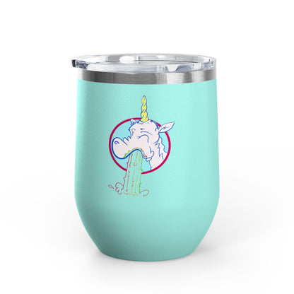 Struggle Bus 12oz Wine Tumbler — Funny Travel Bus Design, Gift for Frazzled Friends