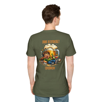 Drink Responsibly Tomorrow T-Shirt — Funny Beer Hangover Graphic Tee