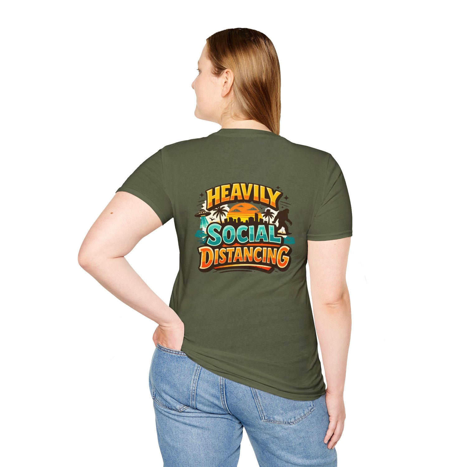 Heavily Socially Distancing Funny T-Shirt