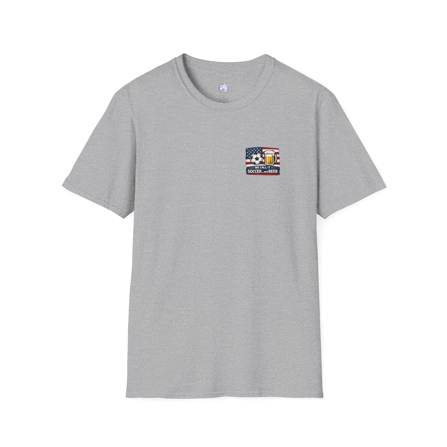 Soccer and Beer T-Shirt — American Flag Soccer Ball &amp; Beer Graphic Tee