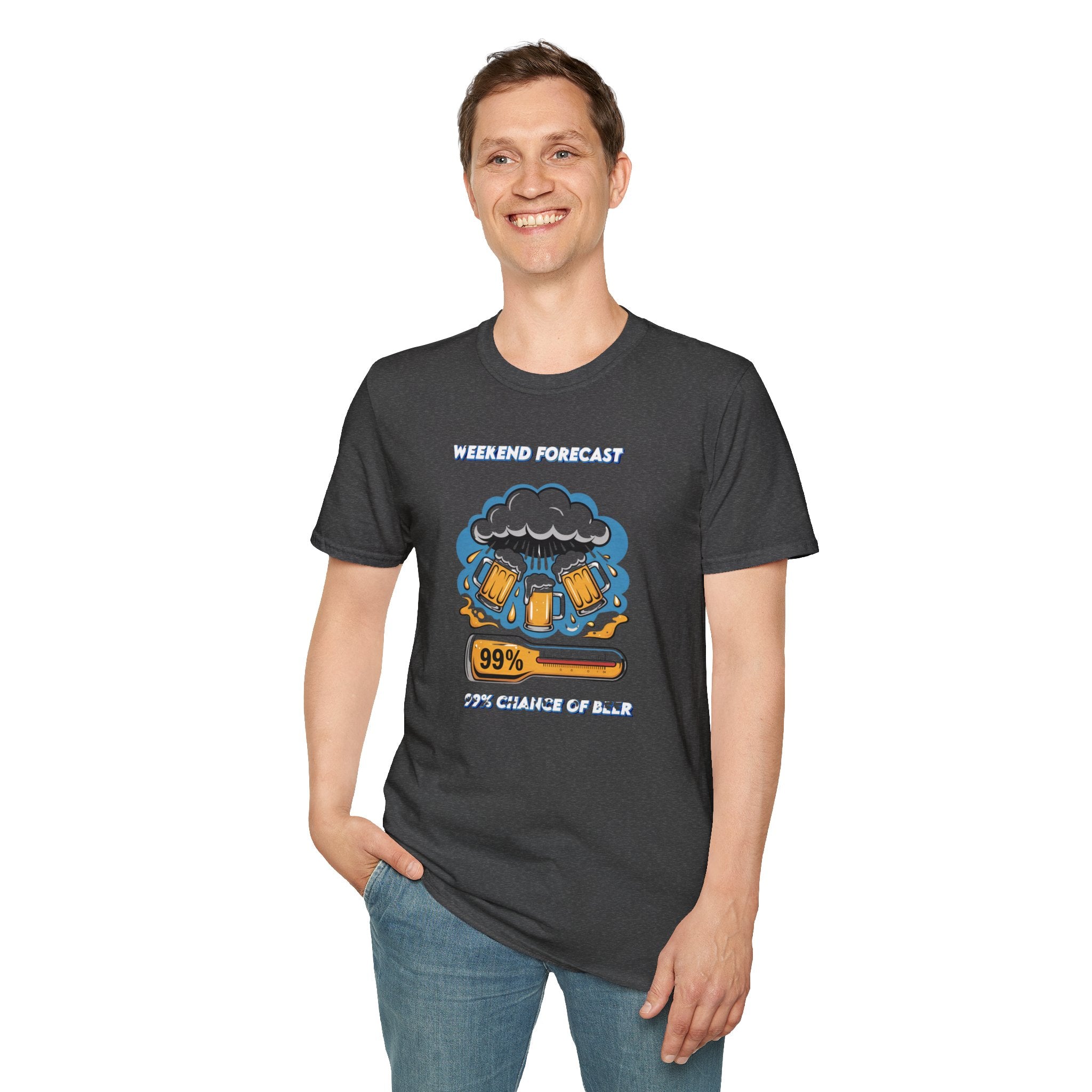 Weekend Forecast Tee — "99% Chance of Beer" Graphic T-Shirt
