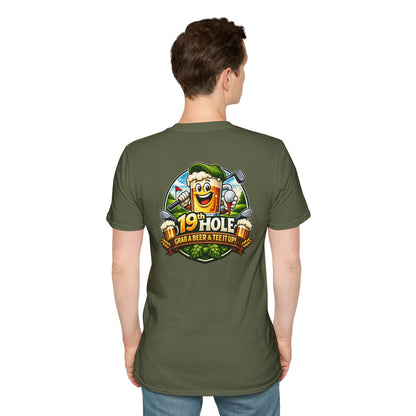19th Hole Golf T-Shirt — "Grab a Beer &amp; Tee It Up" Vintage Golfing Tee