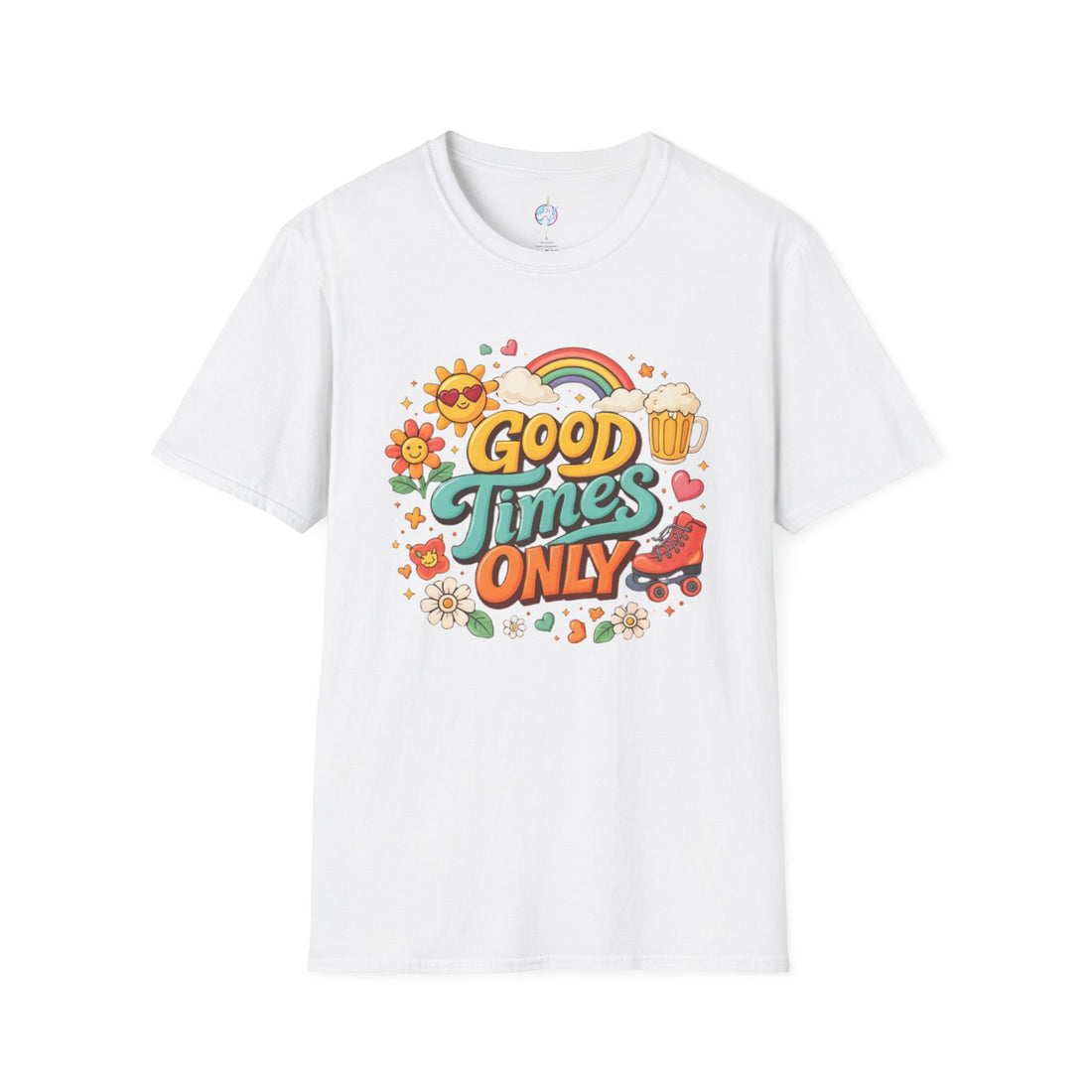 Good Times Only T-Shirt — Retro Roller &amp; Sunshine Graphic Tee