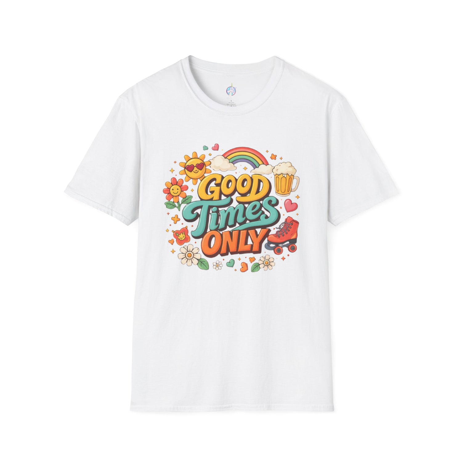 Good Times Only T-Shirt — Retro Roller &amp; Sunshine Graphic Tee