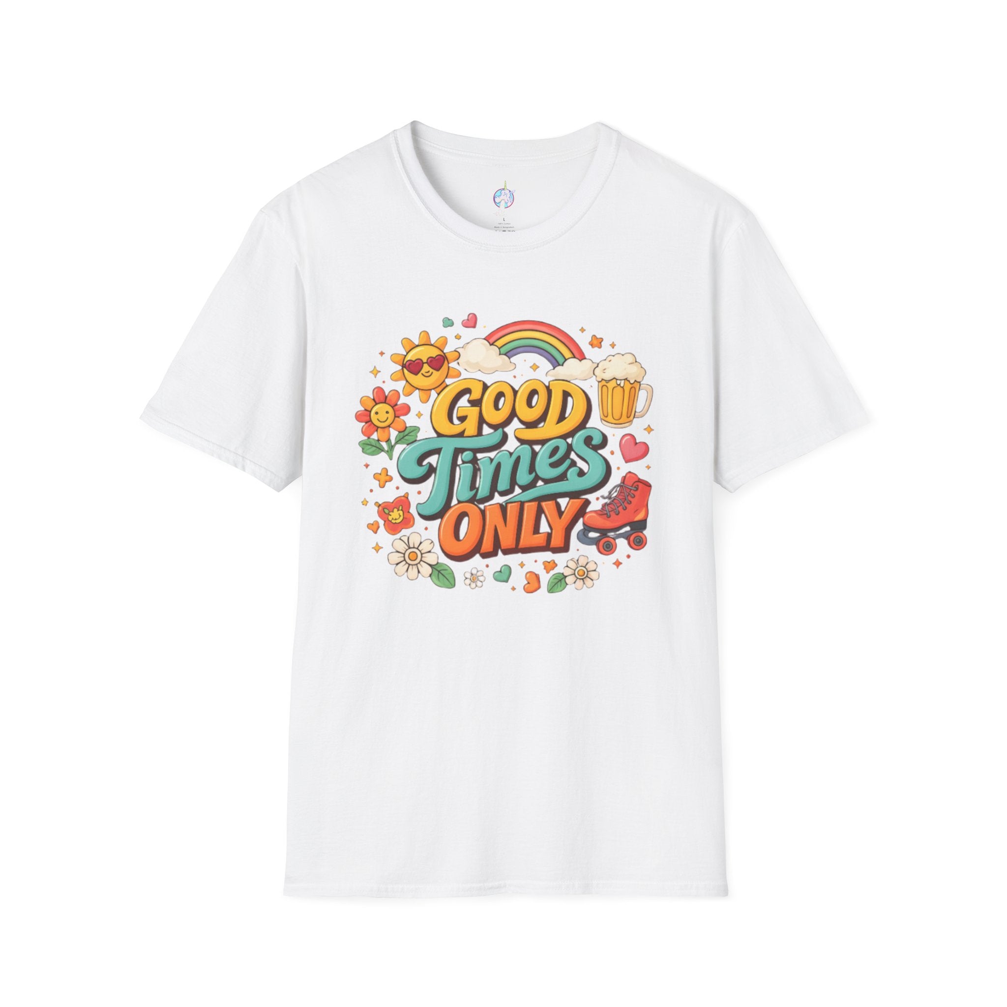 Good Times Only T-Shirt — Retro Roller &amp; Sunshine Graphic Tee
