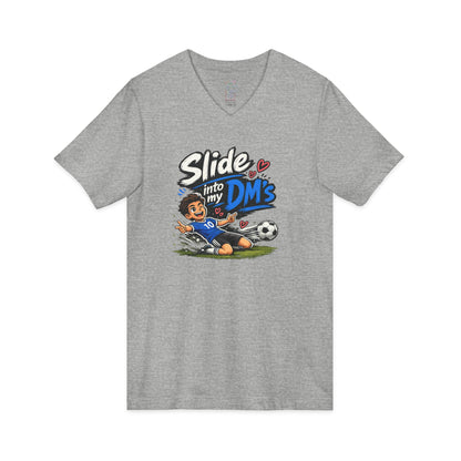 Slide Into My DMs Soccer V-Neck Tee