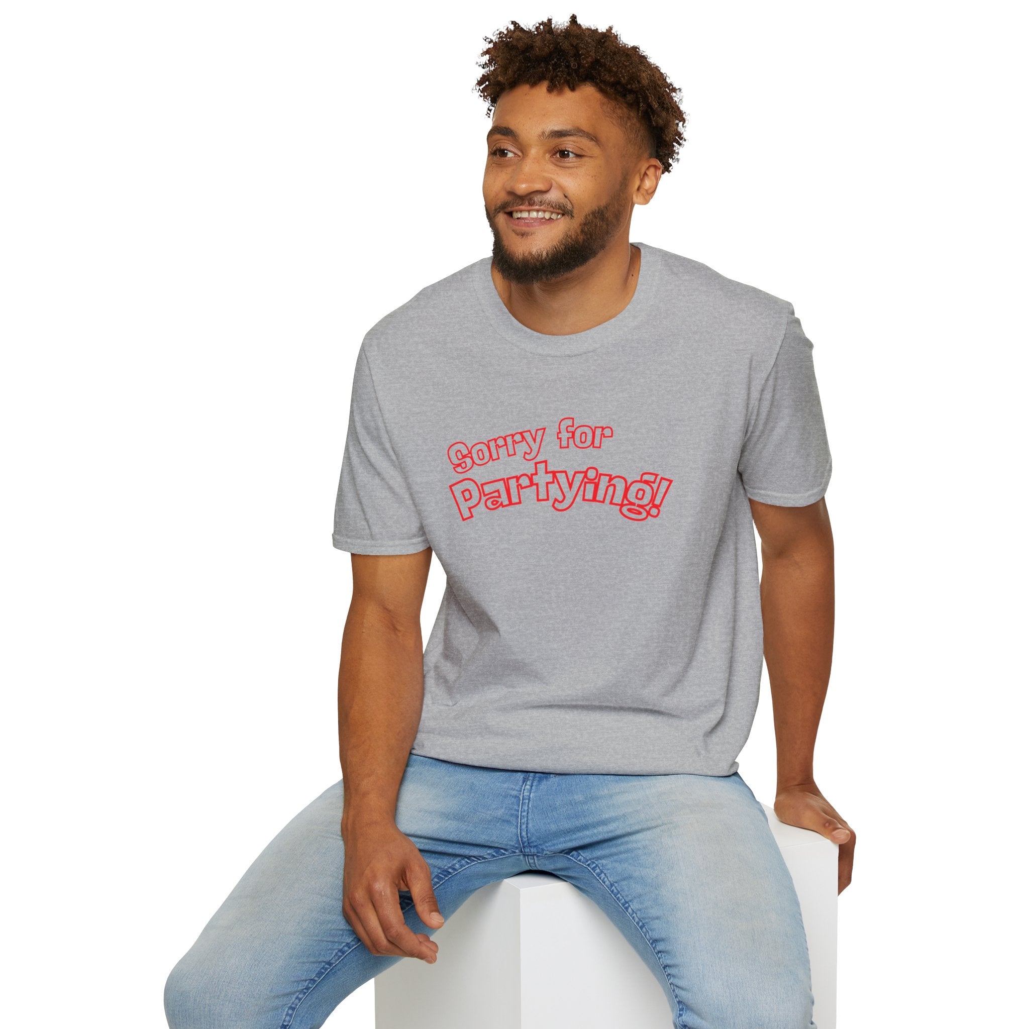 Sorry for Partying! Graphic T-Shirt — Funny Retro Pink Text Tee