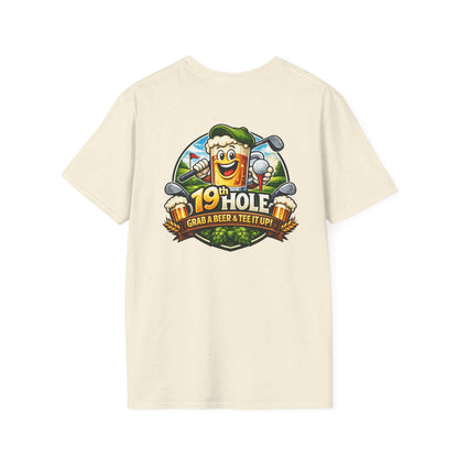 19th Hole Golf T-Shirt — "Grab a Beer &amp; Tee It Up" Vintage Golfing Tee