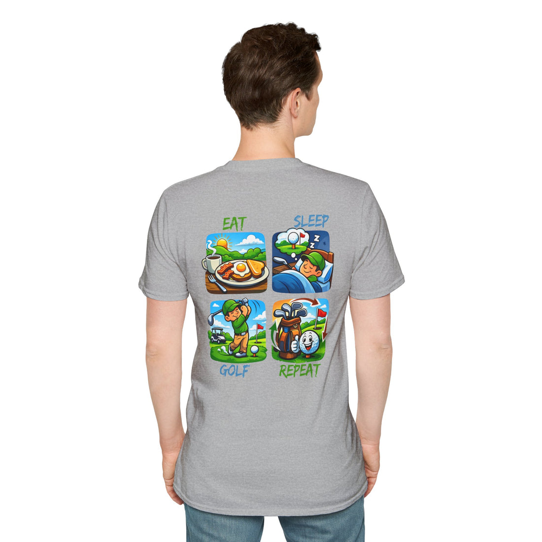 Golf Eat Sleep Repeat T-Shirt — Funny Golfer Graphic Tee